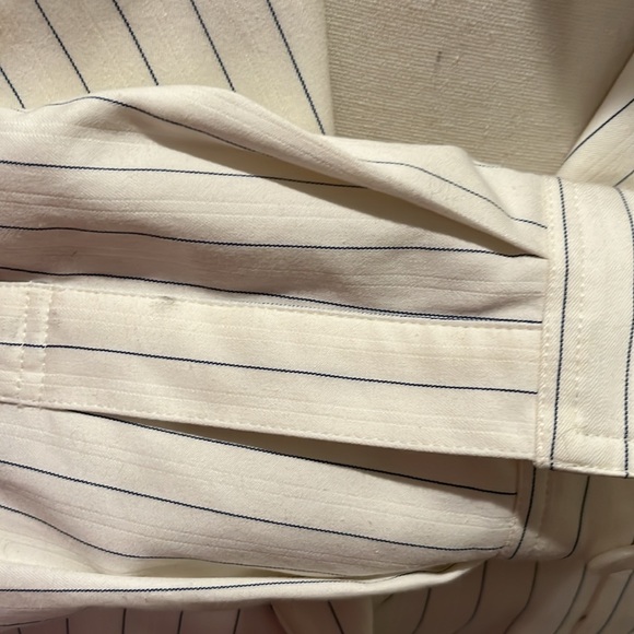 Faconnable winter white & navy pinstriped jacket NWT new/never worn Small - Picture 5 of 9